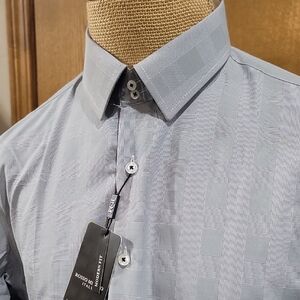 Rosso Milano NWT Men's Classic  Gray Dress Shirt